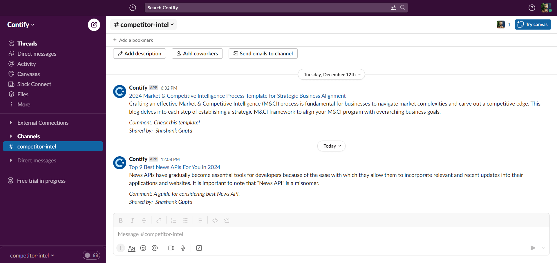 Slack Integration Slack Integration