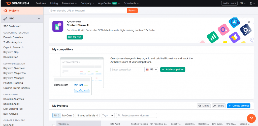 Semrush - Screenshot 